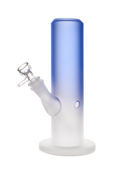 Glasbong, Modell Tower, Farbe Blau oberer Teil, rest sandgestrahlt Marke Ziggi Jackson