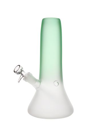 underneath view from Rocket Man sandblasted Glass-Bong with Logolettering Ziggi Jackson Designed in Ger