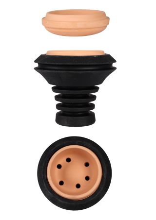 Shishahead from silicone in black with Terracotta inlay by Saphir Shisha