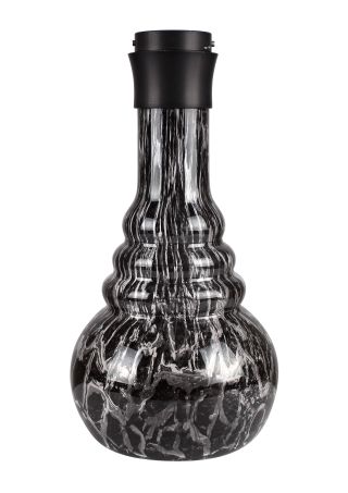 Shishaglas durchsichtig mit Muster in Schwarz mit Click Gewinde Schwarz von Saphir Shisha