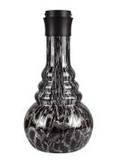 Shishaglas durchsichtig mit Muster in Schwarz mit Click Gewinde Schwarz von Saphir Shisha